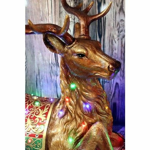 Fraser Hill Farm 4-Ft. Tall Sitting Reindeer W/ Metallic Finish W/ Long-Lasting LED Lights 3 Fraser Hill Farm 4-Ft. Tall Sitting Reindeer W/ Metallic Finish W/ Long-Lasting LED Lights - Image 3