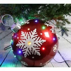 Fraser Hill Farm 18" Jeweled Ball Ornament W/Snowflake Design In Red W/ Long-Lasting LED Lights 9 Fraser Hill Farm 18" Jeweled Ball Ornament W/Snowflake Design In Red W/ Long-Lasting LED Lights -Christmas store unnamed file 1570