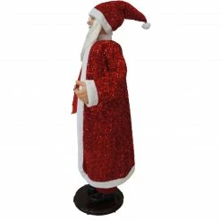 Fraser Hill Farm 58-In. Dancing Santa In Red Sequin Suit With Teddy Bear And Wrapped Gifts, Animated Christmas Decorations, Holiday Home Décor -Christmas store unnamed file 1590