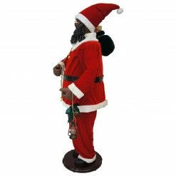 Fraser Hill Farm 58-In. African American Dancing Santa With Toy Sack And Faux Lantern, Animated Christmas Decorations, Holiday Home Décor -Christmas store unnamed file 1606
