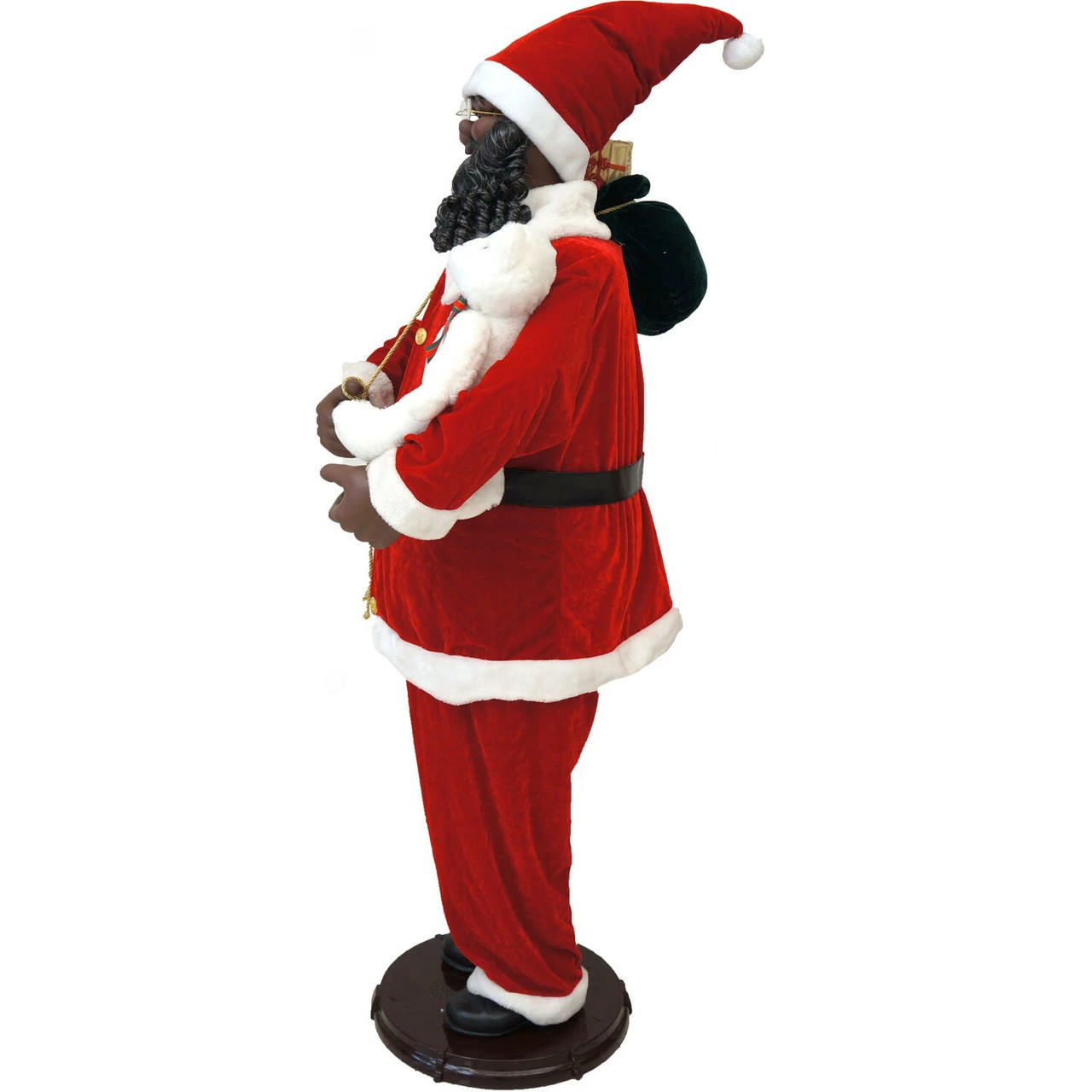 Fraser Hill Farm 58-In. African American Dancing Santa With Toy Sack And Teddy Bear, Animated Christmas Decorations, Holiday Home Décor 14 Fraser Hill Farm 58-In. African American Dancing Santa With Toy Sack And Teddy Bear, Animated Christmas Decorations, Holiday Home Décor - Image 14