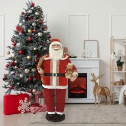 Fraser Hill Farm 58-In. Dancing Santa With Toy Sack, Teddy Bear, And Wrapped Gifts, Animated Christmas Decorations, Holiday Home Décor -Christmas store unnamed file 1649