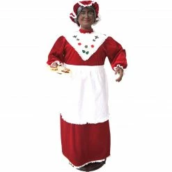 Fraser Hill Farm 58-In. African American Dancing Mrs. Claus With Baking Apron And Cookies, Animated Christmas Decorations, Holiday Home Décor
