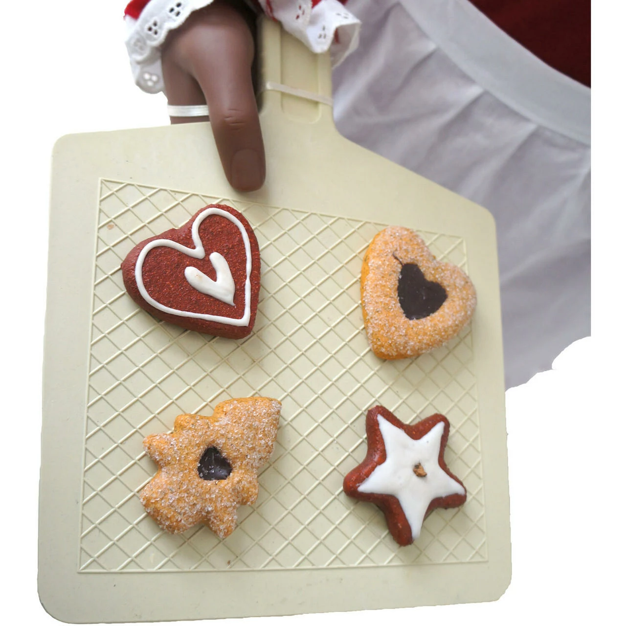 Fraser Hill Farm 58-In. African American Dancing Mrs. Claus With Baking Apron And Cookies, Animated Christmas Decorations, Holiday Home Décor 7 Fraser Hill Farm 58-In. African American Dancing Mrs. Claus With Baking Apron And Cookies, Animated Christmas Decorations, Holiday Home Décor - Image 7