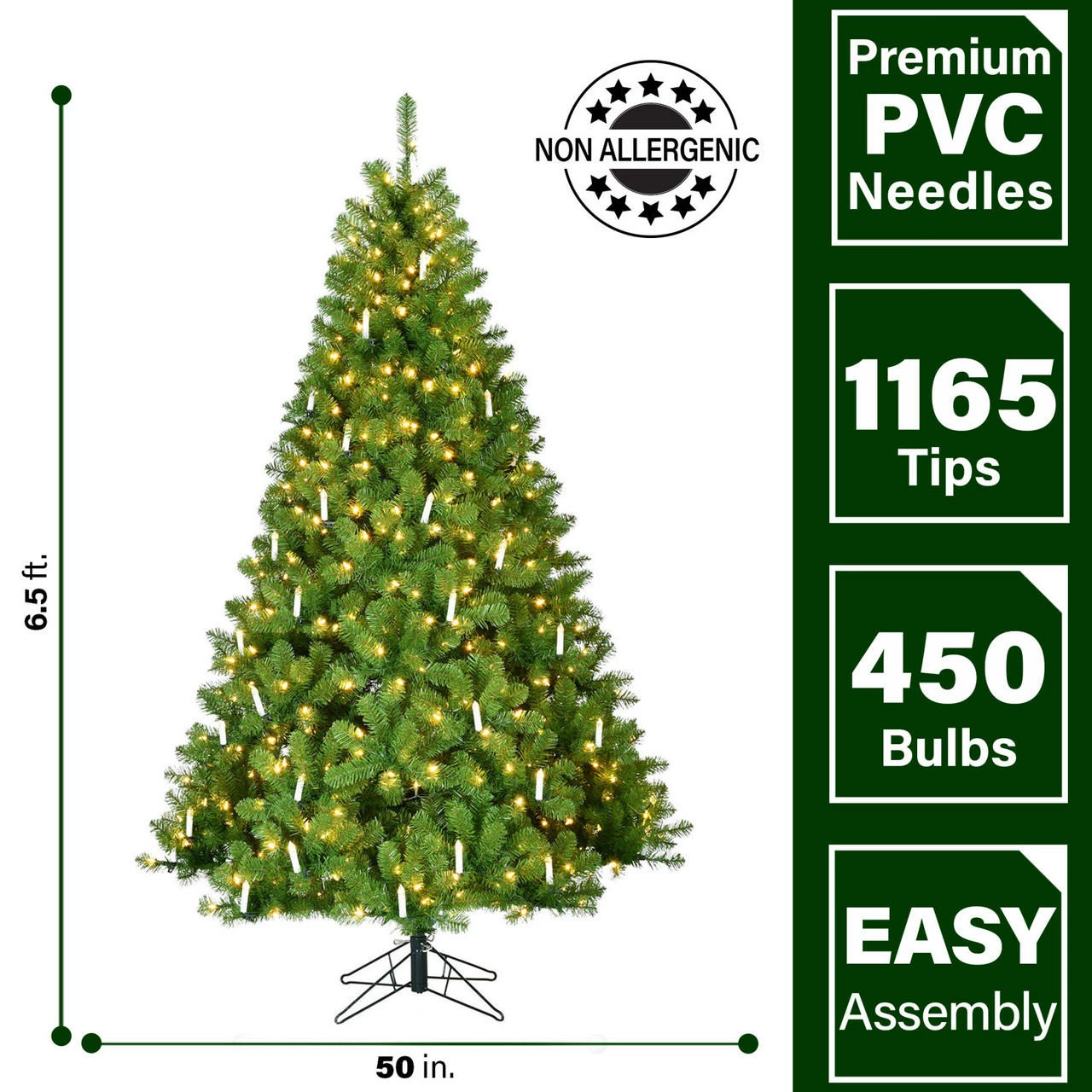 Fraser Hill Farm 6.5-Ft. Vintage Christmas Tree With Classic Candles And Warm White LED Lights 2 Fraser Hill Farm 6.5-Ft. Vintage Christmas Tree With Classic Candles And Warm White LED Lights - Image 2