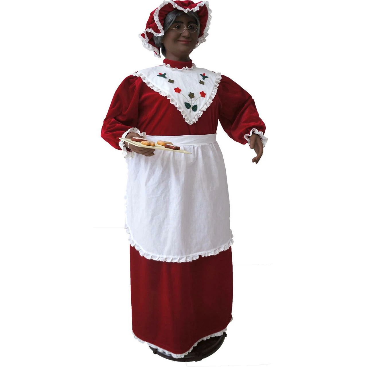 Fraser Hill Farm 58-In. African American Dancing Mrs. Claus With Baking Apron And Cookies, Animated Christmas Decorations, Holiday Home Décor 11 Fraser Hill Farm 58-In. African American Dancing Mrs. Claus With Baking Apron And Cookies, Animated Christmas Decorations, Holiday Home Décor - Image 11