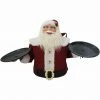 Fraser Hill Farm 3-Ft. Wide Musical Santa Claus With 2 Serving Plates - Christmas Holiday Indoor