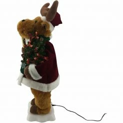 Fraser Hill Farm 24-In. Reindeer Figurine W/ Lighted Candle, Pine Tree, Animation, Music (8 Songs) -Christmas store unnamed file 1752
