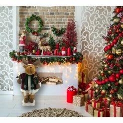 Fraser Hill Farm 24-In. Reindeer Figurine W/ Lighted Candle, Pine Tree, Animation, Music (8 Songs) -Christmas store unnamed file 1753