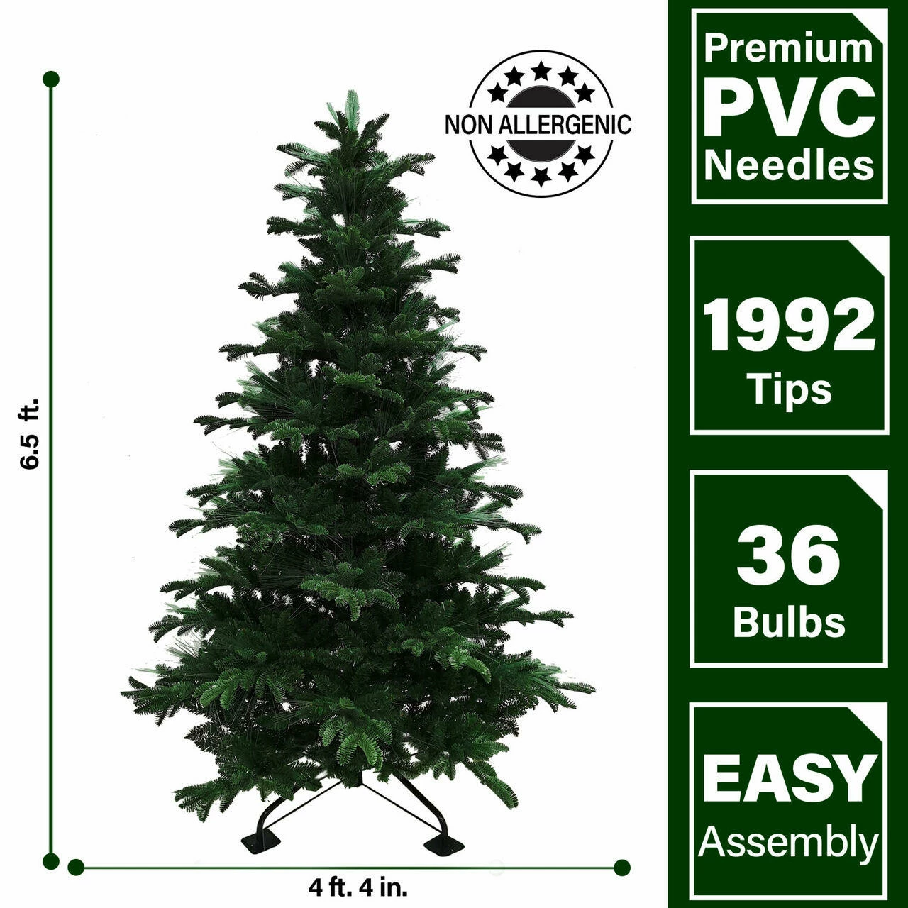 Fraser Hill Farm Indoor Or Outdoor 6.5-Ft. Green Fiber Optic Pre-lit Christmas Tree 3 Fraser Hill Farm Indoor Or Outdoor 6.5-Ft. Green Fiber Optic Pre-lit Christmas Tree - Image 3