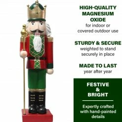 Fraser Hill Farm 32-In. Nutcracker Holding Staff Figurine, Festive Indoor Christmas Holiday Decorations, Red/Green 9 Fraser Hill Farm 32-In. Nutcracker Holding Staff Figurine, Festive Indoor Christmas Holiday Decorations, Red/Green -Christmas store unnamed file 1778