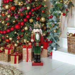 Fraser Hill Farm 32-In. Nutcracker Holding Staff Figurine, Festive Indoor Christmas Holiday Decorations, Red/Green 13 Fraser Hill Farm 32-In. Nutcracker Holding Staff Figurine, Festive Indoor Christmas Holiday Decorations, Red/Green -Christmas store unnamed file 1782