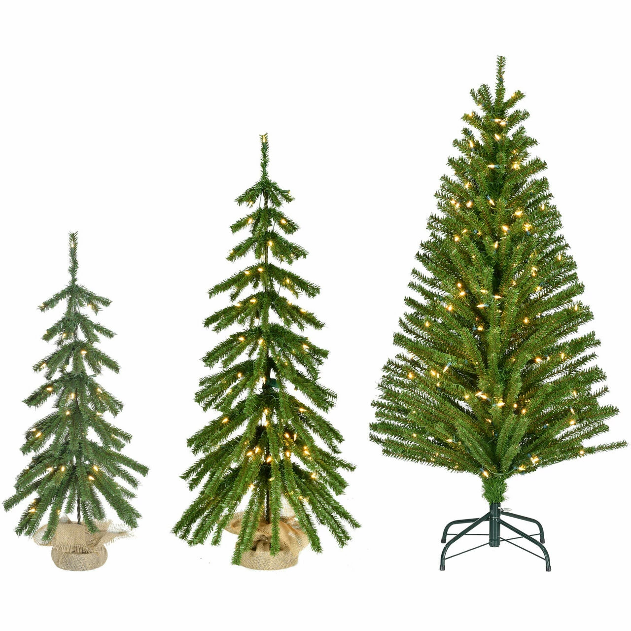 Fraser Hill Farm Set Of 3 Downswept Farmhouse Fir Trees With Warm White LED Lights 1 Fraser Hill Farm Set Of 3 Downswept Farmhouse Fir Trees With Warm White LED Lights