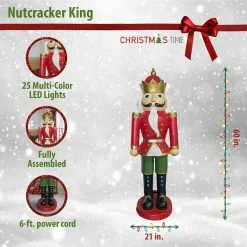 Fraser Hill Farm Christmas Time 5-Ft. Red Nutcracker King Wearing A Crown, Resin Figurine W/ LED Lights 8 Fraser Hill Farm Christmas Time 5-Ft. Red Nutcracker King Wearing A Crown, Resin Figurine W/ LED Lights -Christmas store unnamed file 1822