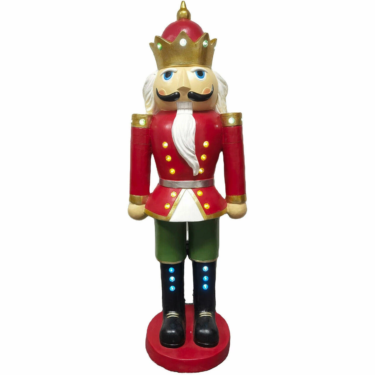 Fraser Hill Farm Christmas Time 5-Ft. Red Nutcracker King Wearing A Crown, Resin Figurine W/ LED Lights 4 Fraser Hill Farm Christmas Time 5-Ft. Red Nutcracker King Wearing A Crown, Resin Figurine W/ LED Lights - Image 4