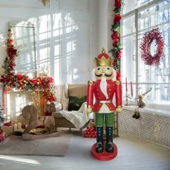Fraser Hill Farm Christmas Time 5-Ft. Red Nutcracker King Wearing A Crown, Resin Figurine W/ LED Lights 10 Fraser Hill Farm Christmas Time 5-Ft. Red Nutcracker King Wearing A Crown, Resin Figurine W/ LED Lights -Christmas store unnamed file 1824