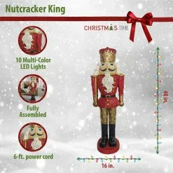Fraser Hill Farm Christmas Time 4-Ft. Red Nutcracker King Holding A Baton, Resin Figurine W/ LED Lights 7 Fraser Hill Farm Christmas Time 4-Ft. Red Nutcracker King Holding A Baton, Resin Figurine W/ LED Lights -Christmas store unnamed file 1834