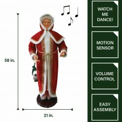 Fraser Hill Farm 58-In. Dancing Mrs. Claus With Hooded Cloak And Faux Lantern, Life-Size 13 Fraser Hill Farm 58-In. Dancing Mrs. Claus With Hooded Cloak And Faux Lantern, Life-Size -Christmas store unnamed file 1844