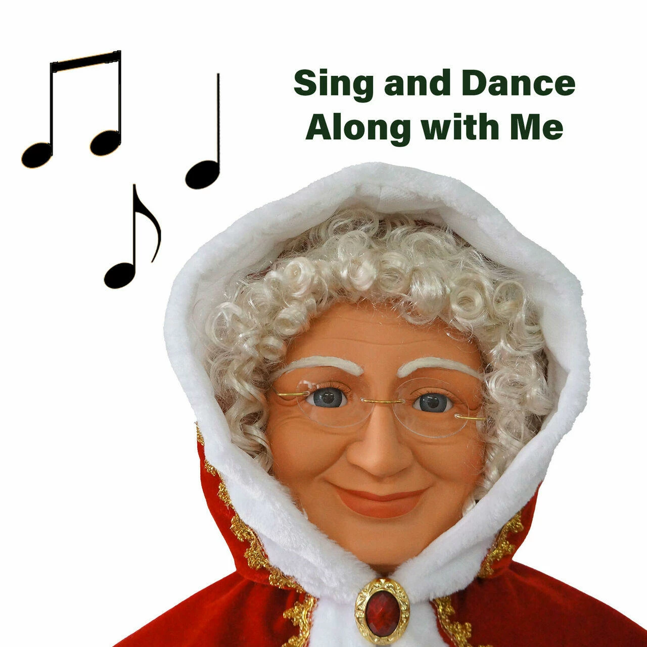 Fraser Hill Farm 58-In. Dancing Mrs. Claus With Hooded Cloak And Faux Lantern, Life-Size 4 Fraser Hill Farm 58-In. Dancing Mrs. Claus With Hooded Cloak And Faux Lantern, Life-Size - Image 4