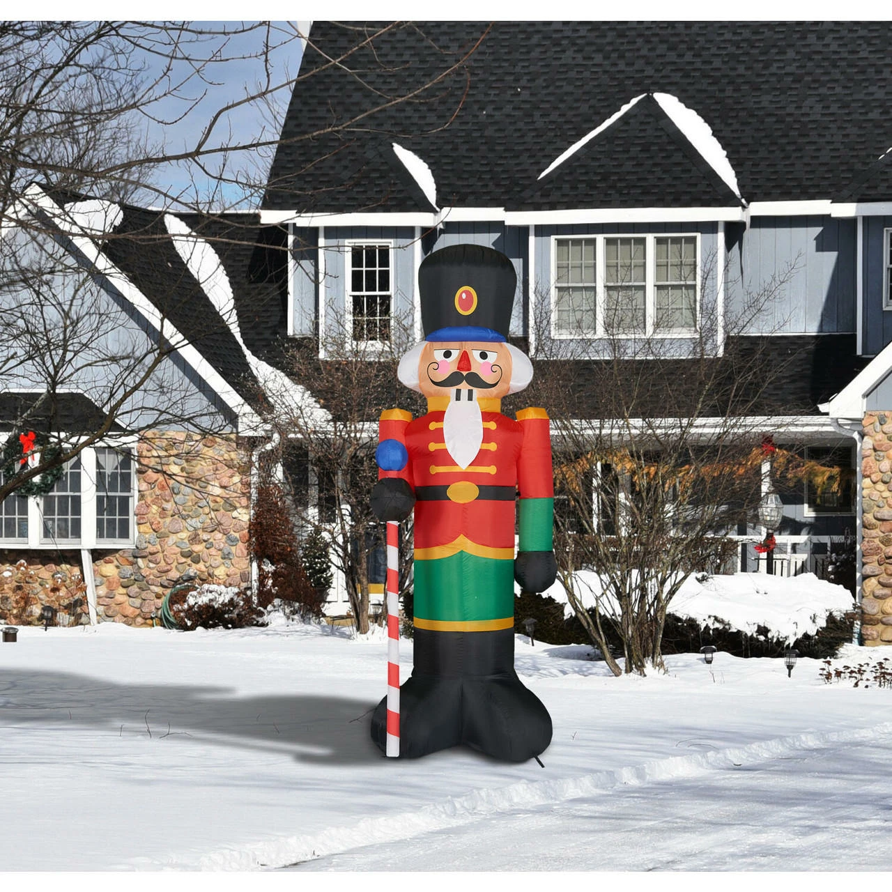 Fraser Hill Farm 10-Ft. Tall Traditional Nutcracker, Inflatable With Lights And Storage Bag 2 Fraser Hill Farm 10-Ft. Tall Traditional Nutcracker, Inflatable With Lights And Storage Bag - Image 2