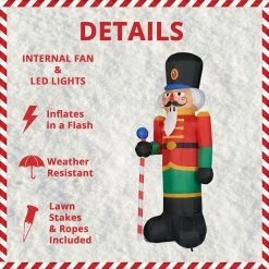 Fraser Hill Farm 10-Ft. Tall Traditional Nutcracker, Inflatable With Lights And Storage Bag 15 Fraser Hill Farm 10-Ft. Tall Traditional Nutcracker, Inflatable With Lights And Storage Bag -Christmas store unnamed file 1860