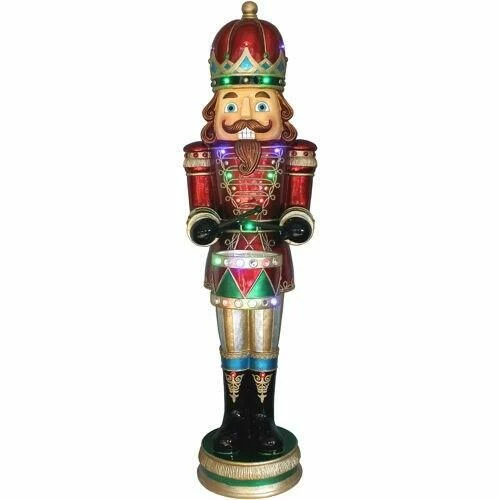 Fraser Hill Farm 5-Ft. Life-Size Nutcracker Playing Snare Drum W/Moving Hands, Music, Timer, And 20 LED Lights 4 Fraser Hill Farm 5-Ft. Life-Size Nutcracker Playing Snare Drum W/Moving Hands, Music, Timer, And 20 LED Lights - Image 4