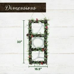 Fraser Hill Farm 33-in. Christmas Christmas JOY Door Hanging With Berries And Pinecones On Grapevine Frame 7 Fraser Hill Farm 33-in. Christmas Christmas JOY Door Hanging With Berries And Pinecones On Grapevine Frame -Christmas store unnamed file 1890