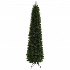 Fraser Hill Farm Indoor Or Outdoor 7-Ft. Slim Green Fiber Optic Prelit Tree W/ LED Dancing Lights