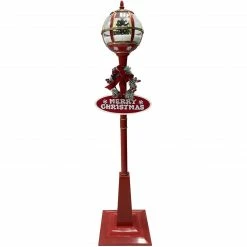 Fraser Hill Farm Let It Snow Series 69-In. Musical Snow Globe Lamp Post With Tree Scene, 2 Signs, Cascading Snow, And Christmas Carols, Red 33 Fraser Hill Farm Let It Snow Series 69-In. Musical Snow Globe Lamp Post With Tree Scene, 2 Signs, Cascading Snow, And Christmas Carols, Red -Christmas store unnamed file 2057