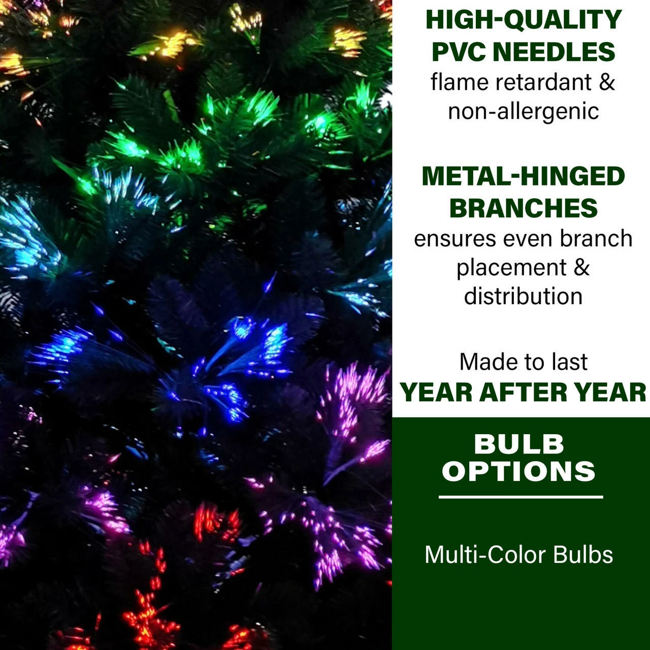 Fraser Hill Farm Indoor Or Outdoor 7-Ft. Slim Green Fiber Optic Prelit Tree W/ LED Dancing Lights 3 Fraser Hill Farm Indoor Or Outdoor 7-Ft. Slim Green Fiber Optic Prelit Tree W/ LED Dancing Lights - Image 3