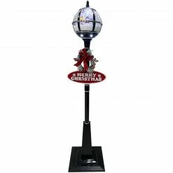 Fraser Hill Farm Let It Snow Series 69-In. Musical Snow Globe Lamp Post W/ Snowman Scene, 2 Signs, Cascading Snow, And Christmas Carols, Black 33 Fraser Hill Farm Let It Snow Series 69-In. Musical Snow Globe Lamp Post W/ Snowman Scene, 2 Signs, Cascading Snow, And Christmas Carols, Black -Christmas store unnamed file 2095