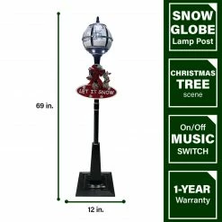 Fraser Hill Farm Let It Snow Series 69-In. Musical Snow Globe Lamp Post With Tree Scene, 2 Signs, Cascading Snow, And Christmas Carols, Black 23 Fraser Hill Farm Let It Snow Series 69-In. Musical Snow Globe Lamp Post With Tree Scene, 2 Signs, Cascading Snow, And Christmas Carols, Black -Christmas store unnamed file 2104