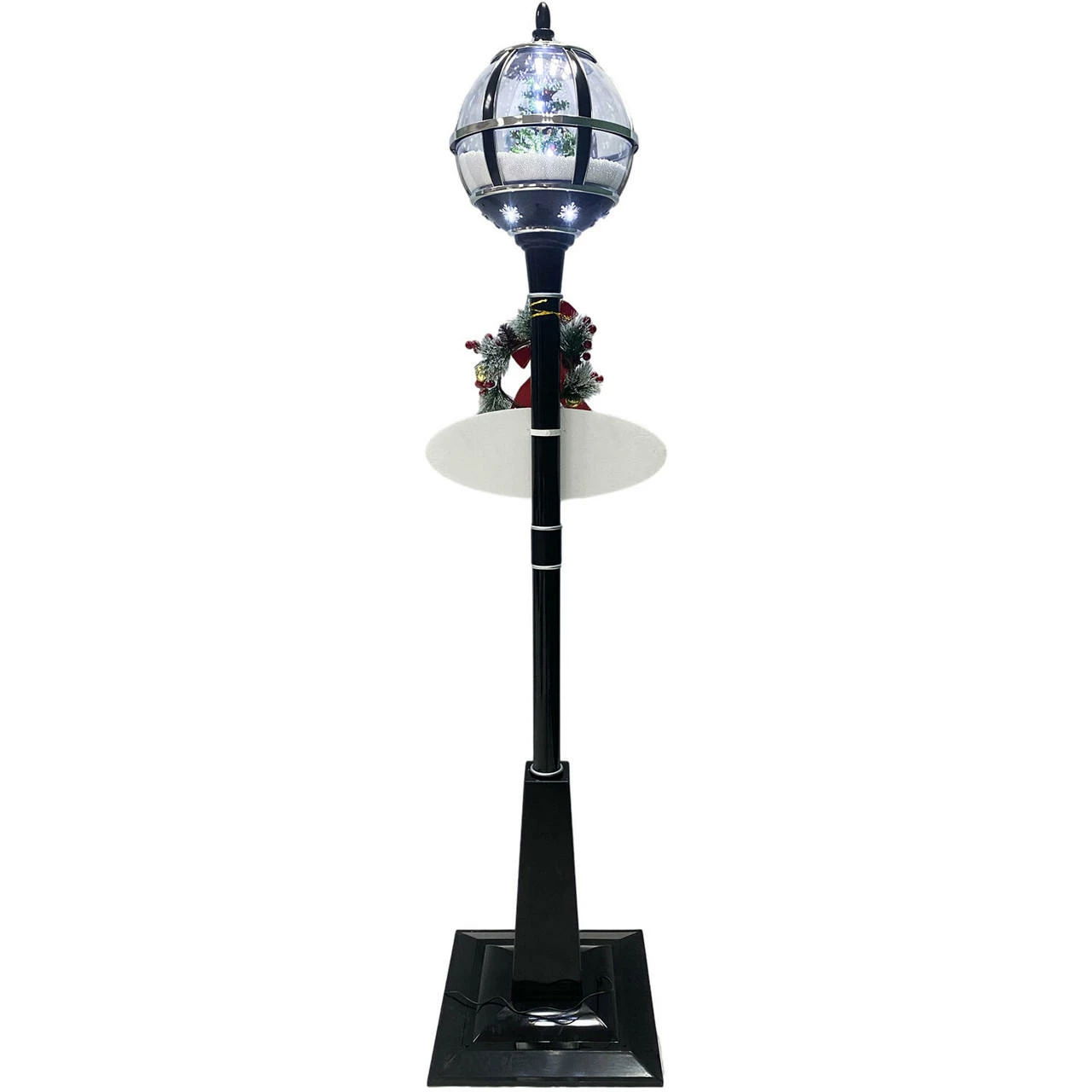 Fraser Hill Farm Let It Snow Series 69-In. Musical Snow Globe Lamp Post With Tree Scene, 2 Signs, Cascading Snow, And Christmas Carols, Black 17 Fraser Hill Farm Let It Snow Series 69-In. Musical Snow Globe Lamp Post With Tree Scene, 2 Signs, Cascading Snow, And Christmas Carols, Black - Image 17