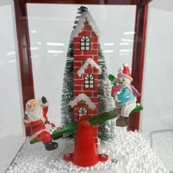 Fraser Hill Farm Let It Snow Series 20.5-In. Musical Tabletop Lamp With Seesaw Santa, Cascading Snow, And Christmas Carols, Bronze/Red -Christmas store unnamed file 2127