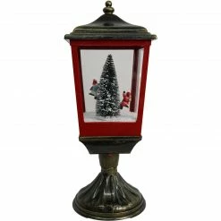 Fraser Hill Farm Let It Snow Series 20.5-In. Musical Tabletop Lamp With Seesaw Santa, Cascading Snow, And Christmas Carols, Bronze/Red -Christmas store unnamed file 2130