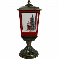 Fraser Hill Farm Let It Snow Series 20.5-In. Musical Tabletop Lamp With Seesaw Santa, Cascading Snow, And Christmas Carols, Bronze/Red -Christmas store unnamed file 2131