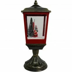 Fraser Hill Farm Let It Snow Series 20.5-In. Musical Tabletop Lamp With Seesaw Santa, Cascading Snow, And Christmas Carols, Bronze/Red -Christmas store unnamed file 2132