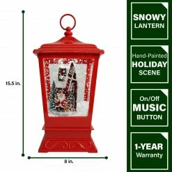 Fraser Hill Farm Let It Snow Series 15.5-In. Musical Tabletop Lantern With Santa And Windmill Scene, Cascading Snow, And Christmas Carols, Red 18 Fraser Hill Farm Let It Snow Series 15.5-In. Musical Tabletop Lantern With Santa And Windmill Scene, Cascading Snow, And Christmas Carols, Red -Christmas store unnamed file 2137