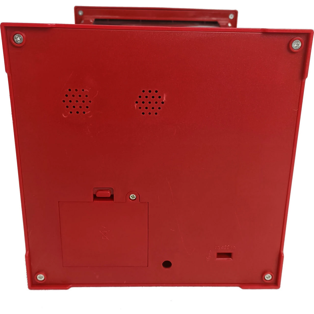 Fraser Hill Farm Let It Snow Series 15.5-In. Musical Tabletop Lantern With Santa And Windmill Scene, Cascading Snow, And Christmas Carols, Red 8 Fraser Hill Farm Let It Snow Series 15.5-In. Musical Tabletop Lantern With Santa And Windmill Scene, Cascading Snow, And Christmas Carols, Red - Image 8