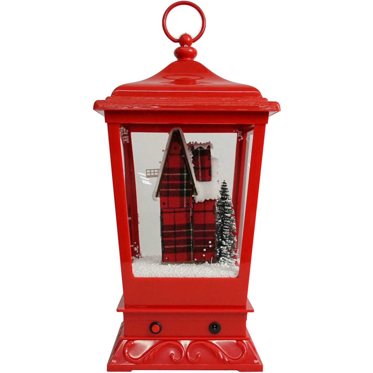 Fraser Hill Farm Let It Snow Series 15.5-In. Musical Tabletop Lantern With Santa And Windmill Scene, Cascading Snow, And Christmas Carols, Red 12 Fraser Hill Farm Let It Snow Series 15.5-In. Musical Tabletop Lantern With Santa And Windmill Scene, Cascading Snow, And Christmas Carols, Red - Image 12