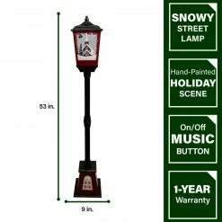 Fraser Hill Farm Let It Snow 53-In. Musical Street Lamp W/ Lighted Base, Flying Santa, Cascading Snow, And Christmas Carols, Black/Bronze/Red 19 Fraser Hill Farm Let It Snow 53-In. Musical Street Lamp W/ Lighted Base, Flying Santa, Cascading Snow, And Christmas Carols, Black/Bronze/Red -Christmas store unnamed file 2198