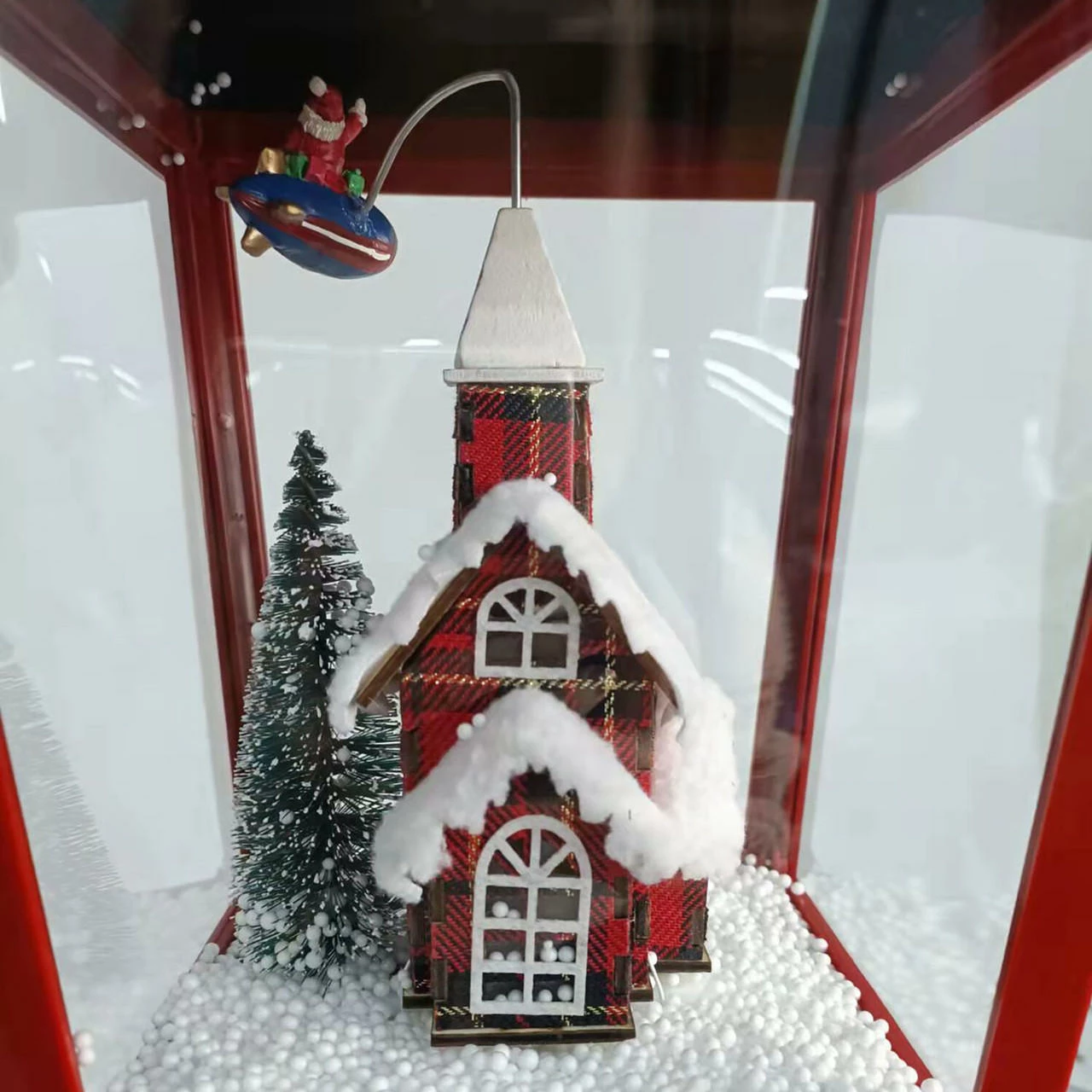 Fraser Hill Farm Let It Snow 53-In. Musical Street Lamp W/ Lighted Base, Flying Santa, Cascading Snow, And Christmas Carols, Black/Bronze/Red 10 Fraser Hill Farm Let It Snow 53-In. Musical Street Lamp W/ Lighted Base, Flying Santa, Cascading Snow, And Christmas Carols, Black/Bronze/Red - Image 10