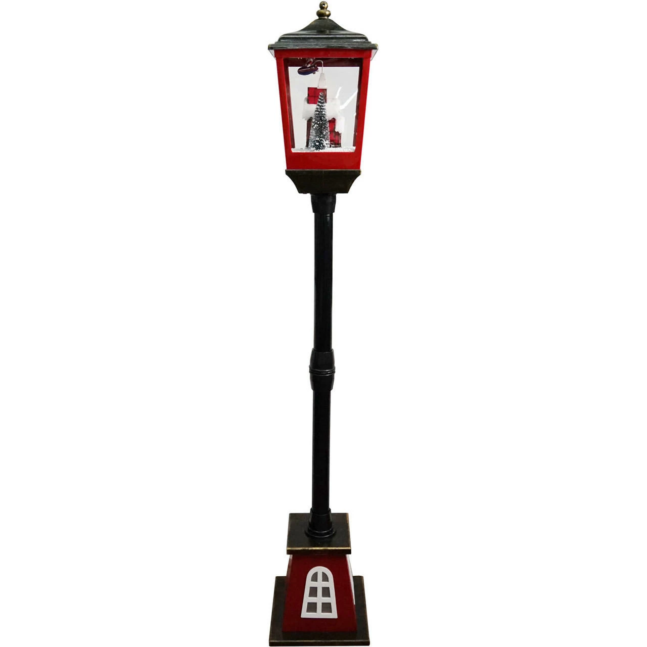 Fraser Hill Farm Let It Snow 53-In. Musical Street Lamp W/ Lighted Base, Flying Santa, Cascading Snow, And Christmas Carols, Black/Bronze/Red 15 Fraser Hill Farm Let It Snow 53-In. Musical Street Lamp W/ Lighted Base, Flying Santa, Cascading Snow, And Christmas Carols, Black/Bronze/Red - Image 15