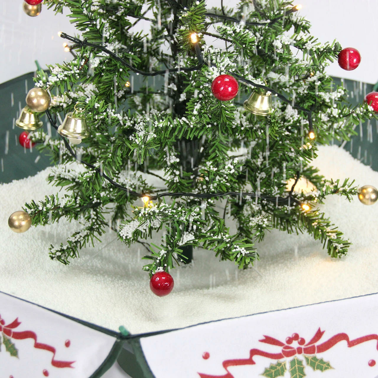 Fraser Hill Farm Let It Snow Series 29-In. Green Tree W/ Star Topper, Green Umbrella Base, Animated Musical Snow 9 Fraser Hill Farm Let It Snow Series 29-In. Green Tree W/ Star Topper, Green Umbrella Base, Animated Musical Snow - Image 9