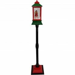 Fraser Hill Farm Let It Snow Series 49-In. Musical Mini Street Lamp With Santa Scene, Cascading Snow, And Christmas Carols, Black/Red/Green -Christmas store unnamed file 2222