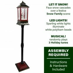 Fraser Hill Farm Let It Snow Series 49-In. Musical Mini Street Lamp With Snow Family, Cascading Snow, And Christmas Carols, Black/Bronze/Red 16 Fraser Hill Farm Let It Snow Series 49-In. Musical Mini Street Lamp With Snow Family, Cascading Snow, And Christmas Carols, Black/Bronze/Red -Christmas store unnamed file 2225