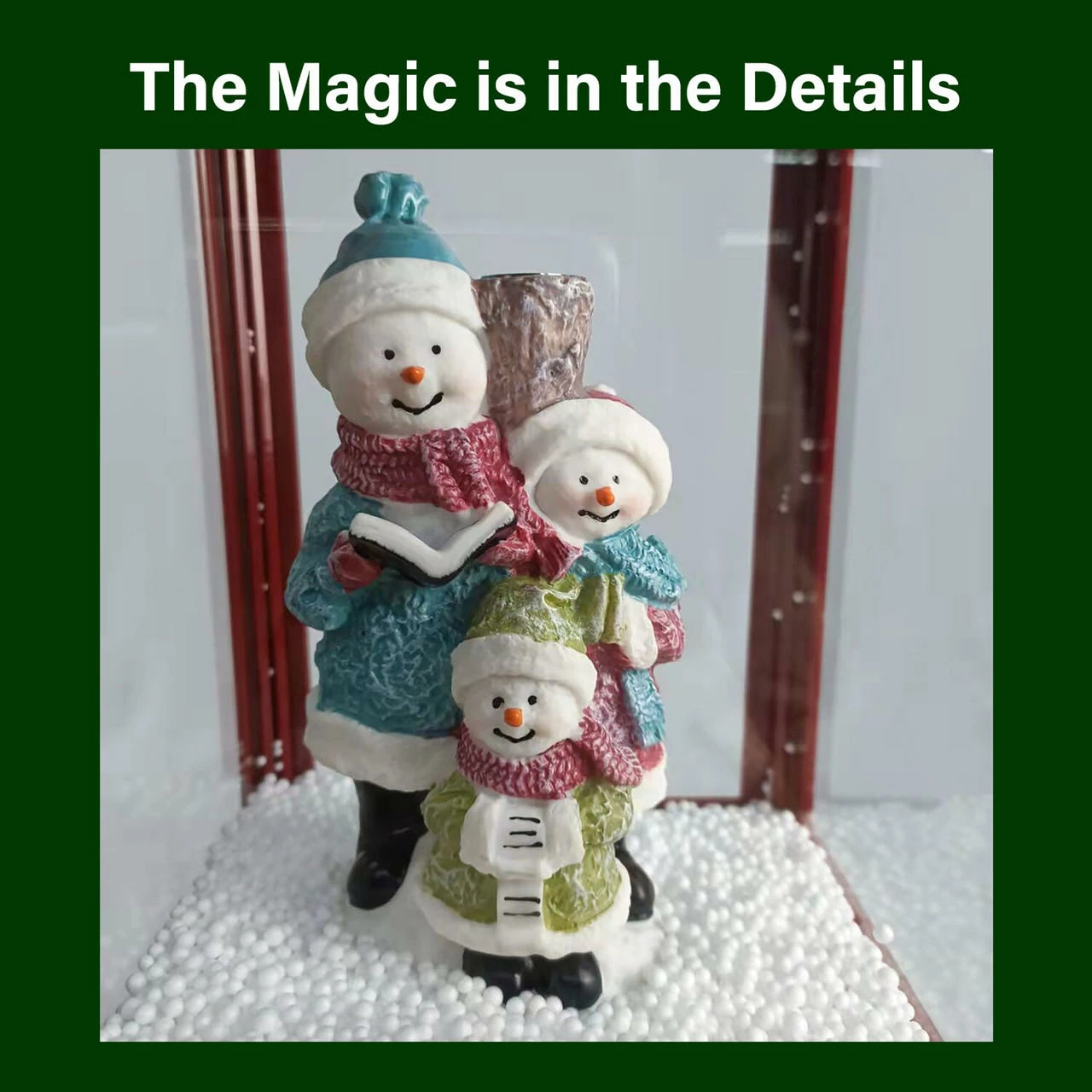 Fraser Hill Farm Let It Snow Series 49-In. Musical Mini Street Lamp With Snow Family, Cascading Snow, And Christmas Carols, Black/Bronze/Red 4 Fraser Hill Farm Let It Snow Series 49-In. Musical Mini Street Lamp With Snow Family, Cascading Snow, And Christmas Carols, Black/Bronze/Red - Image 4