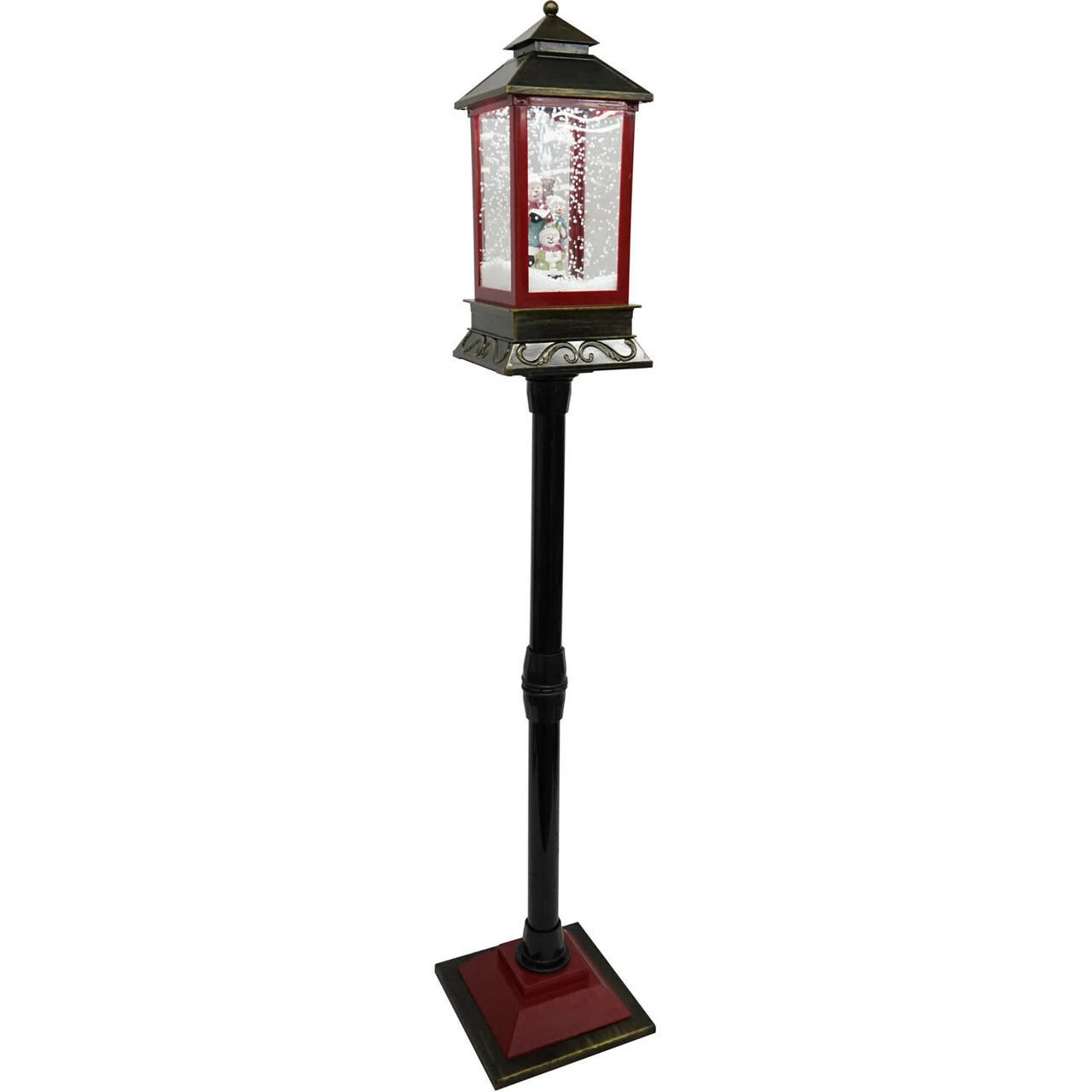 Fraser Hill Farm Let It Snow Series 49-In. Musical Mini Street Lamp With Snow Family, Cascading Snow, And Christmas Carols, Black/Bronze/Red 11 Fraser Hill Farm Let It Snow Series 49-In. Musical Mini Street Lamp With Snow Family, Cascading Snow, And Christmas Carols, Black/Bronze/Red - Image 11