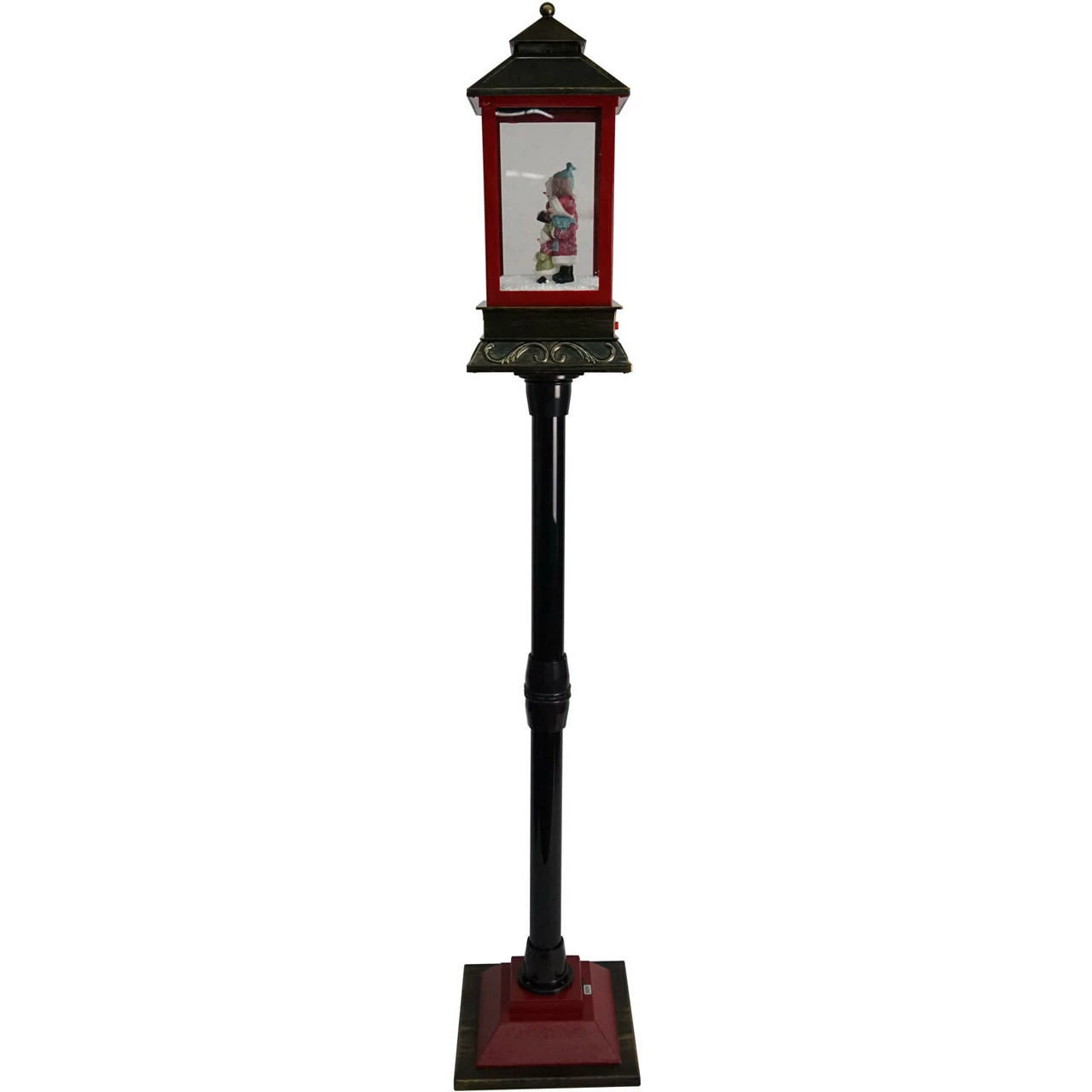 Fraser Hill Farm Let It Snow Series 49-In. Musical Mini Street Lamp With Snow Family, Cascading Snow, And Christmas Carols, Black/Bronze/Red 12 Fraser Hill Farm Let It Snow Series 49-In. Musical Mini Street Lamp With Snow Family, Cascading Snow, And Christmas Carols, Black/Bronze/Red - Image 12
