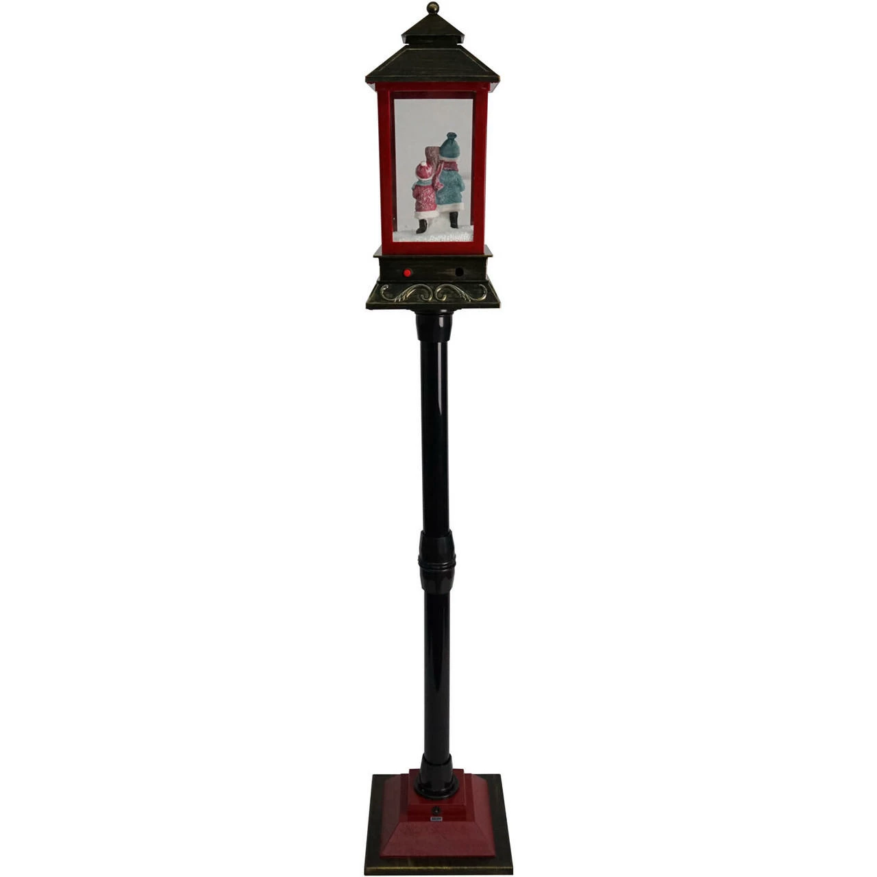 Fraser Hill Farm Let It Snow Series 49-In. Musical Mini Street Lamp With Snow Family, Cascading Snow, And Christmas Carols, Black/Bronze/Red 13 Fraser Hill Farm Let It Snow Series 49-In. Musical Mini Street Lamp With Snow Family, Cascading Snow, And Christmas Carols, Black/Bronze/Red - Image 13